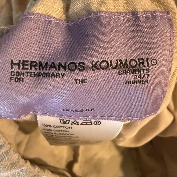 Hermanos Koumori UO Exclusive Tree Of Life Paneled Pant Mens Sz L Beige Straight - Picture 9 of 12